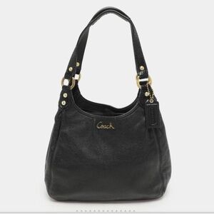 GUC Coach Ashley Black Leather Shoulder Hobo Bag